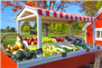 Roadside stand with various vegetables