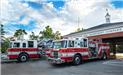Front of Fire Company 1 showing Engine 1 and Truck 1