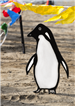 Decorative penguin sign used at polar plunge event