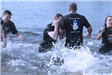 Members of the Newington Police Department in the water