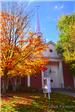 Fall leaves near church