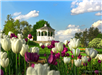View of flowers and gazebo at Indian Hill Country Club