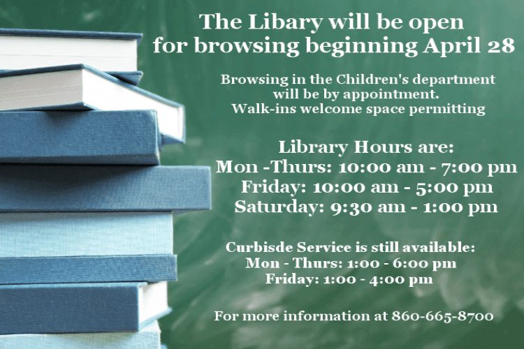 library open for browsing banner