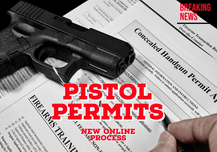 Image of Pistol and Pistol Permit Application. 