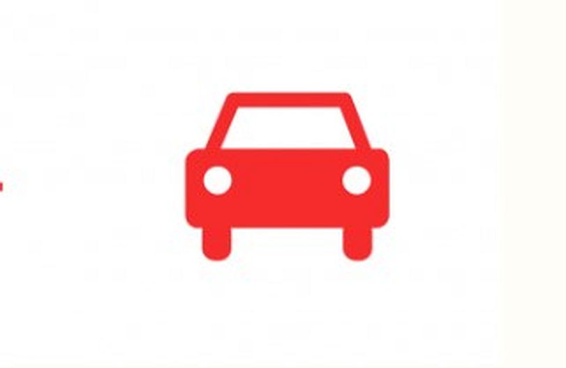 Illustration of the front end of a red car