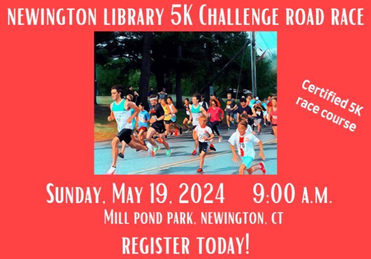 Nwington Library 5K Challenge Road Race banner