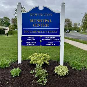 Newington Town Hall Street Sign