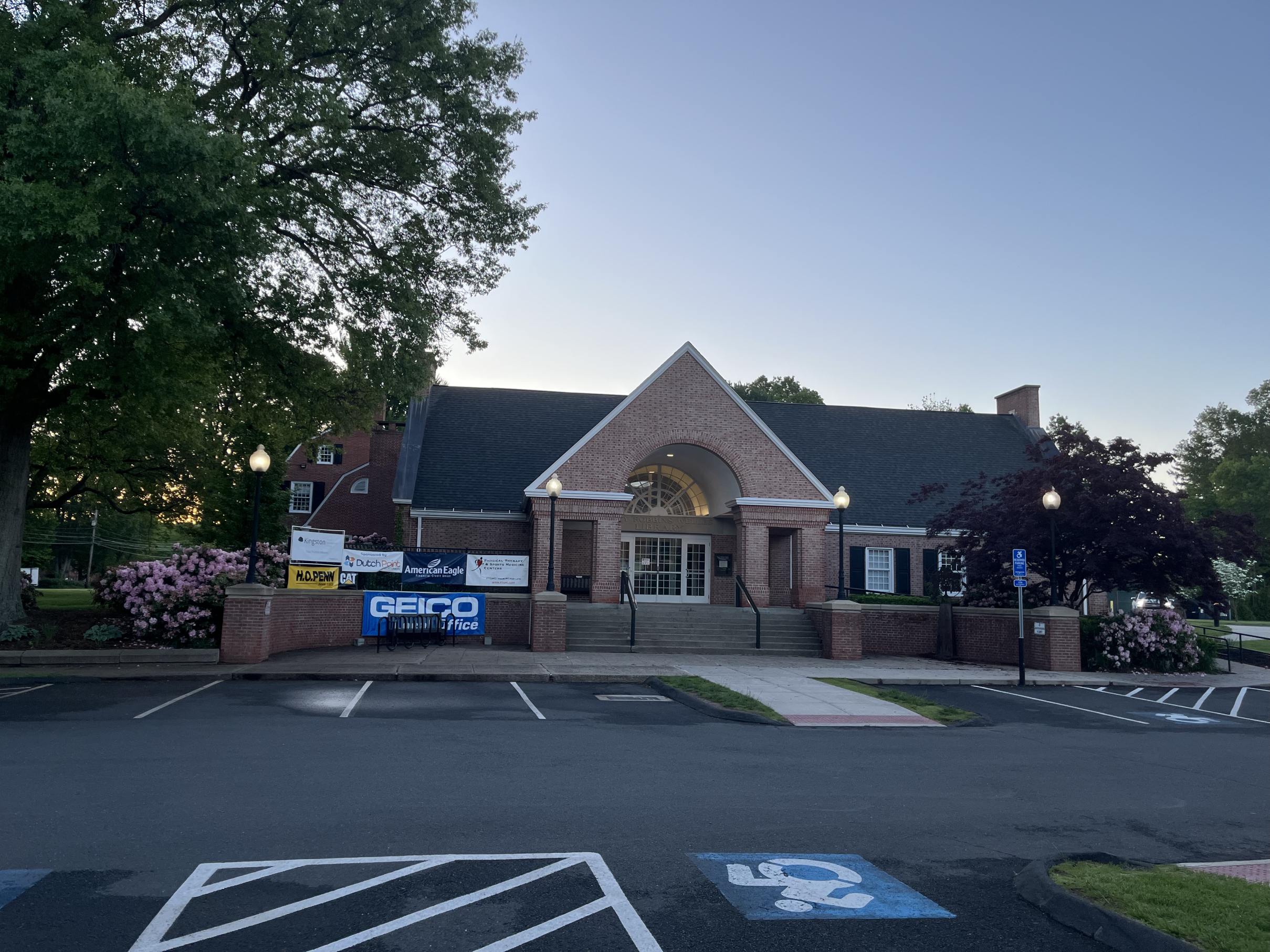Library building the early morning of the race