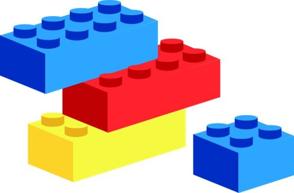 blue, red, yellow LEGO bricks