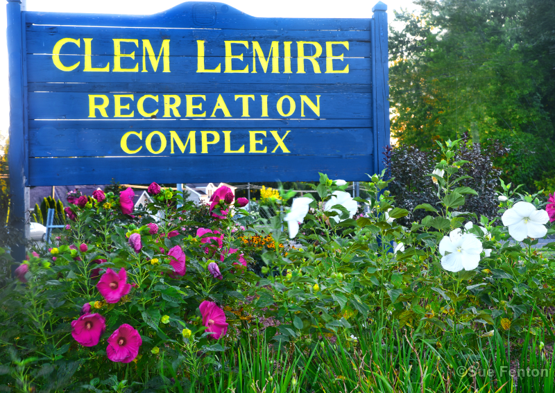 Sign located at Clem Lemire Recreational complex