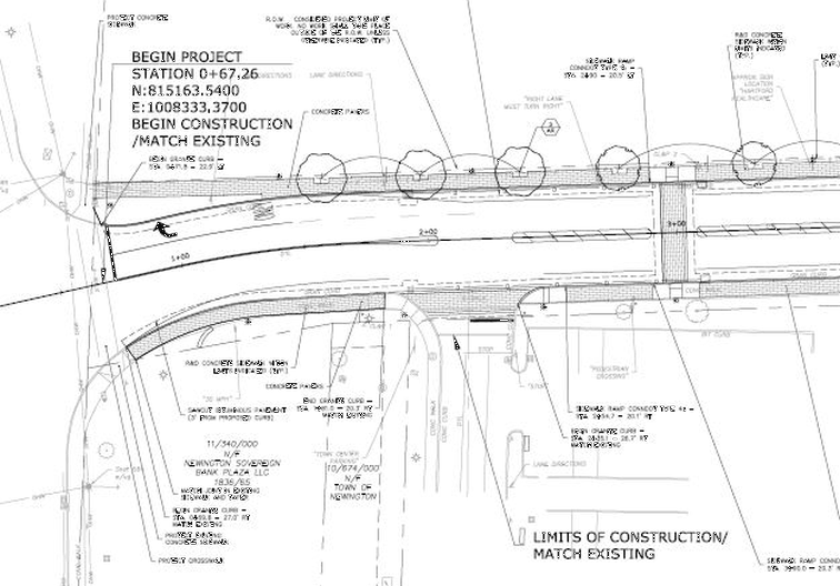 Section of plans for Contance Leigh Drive project