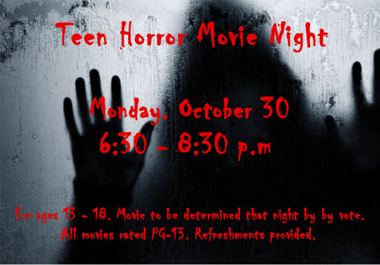 teen horror movie night poster