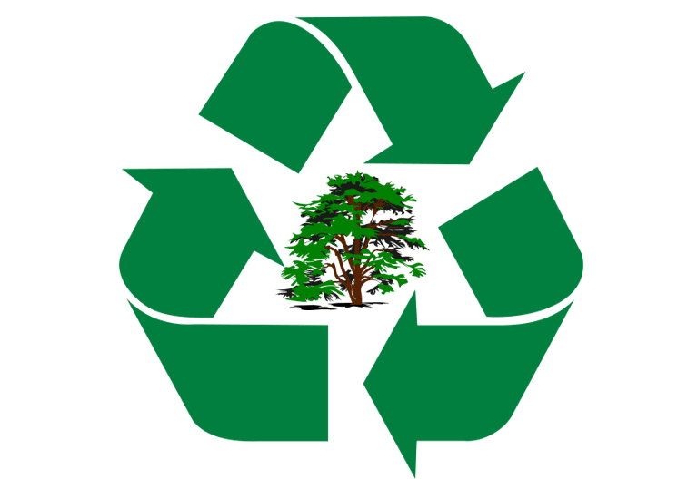 recycling symbol with tree