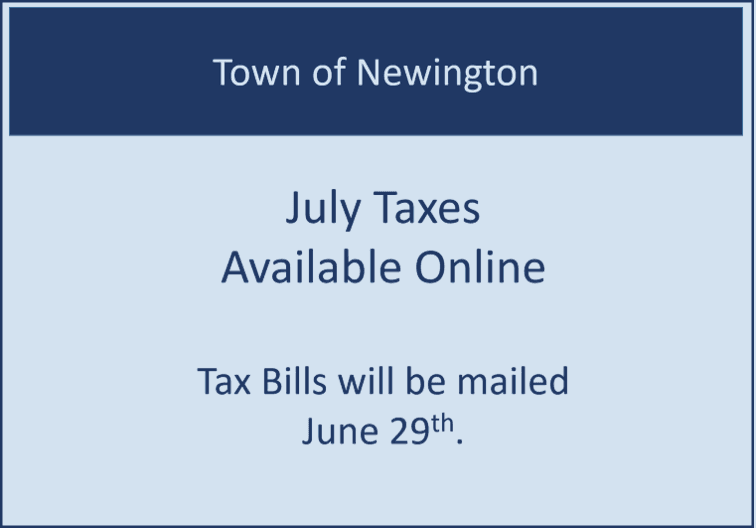 Blue and White Box saying taxes are available online