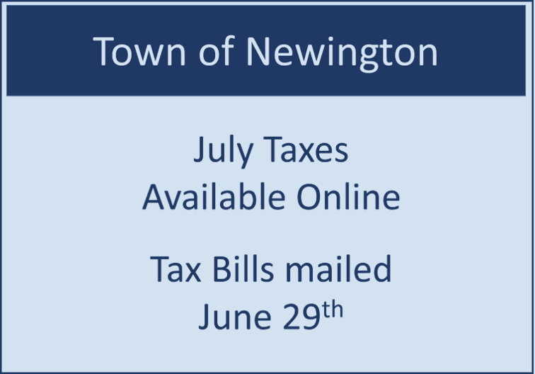 Blue and white sign saying tax information available online