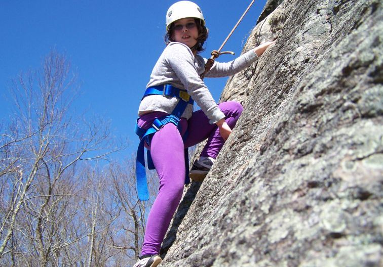 Climbing at Wolf Rock in Mansfield, CT