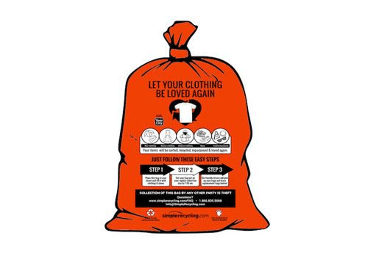 pink textile recycling bag