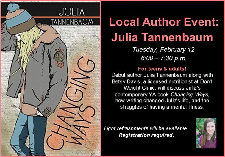 teen local author event with julia tannenbaum