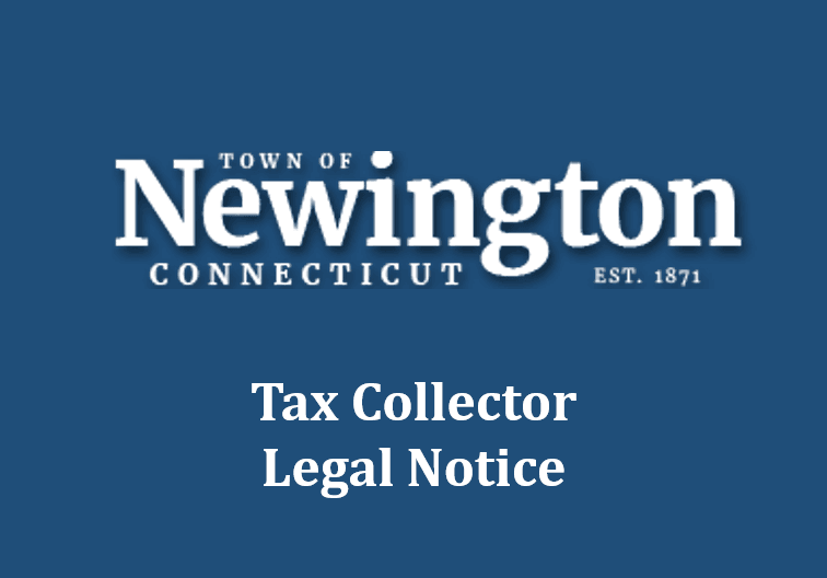 Town of Newington Logo with tax collector legal notice label