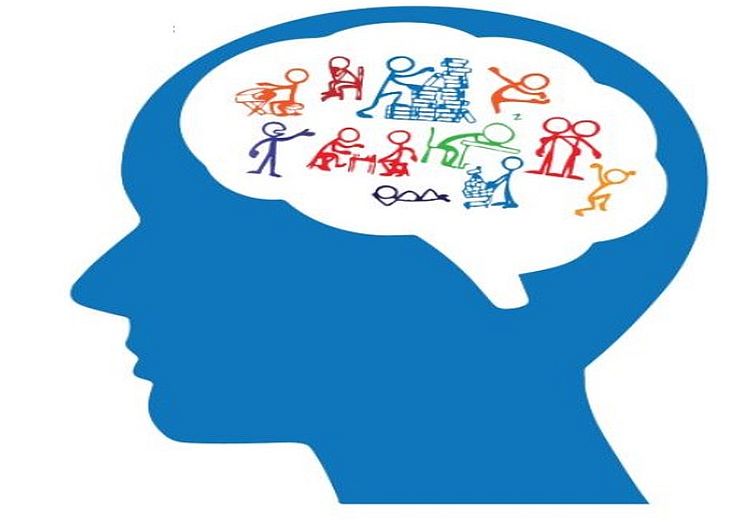 blue silhouette of a head 