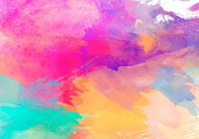 Background of bright blue, purple, red and pink watercolors mixed together