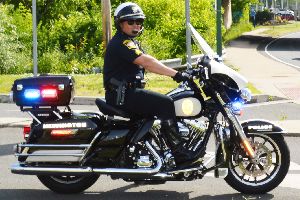 Police Officer on a police motorcycle