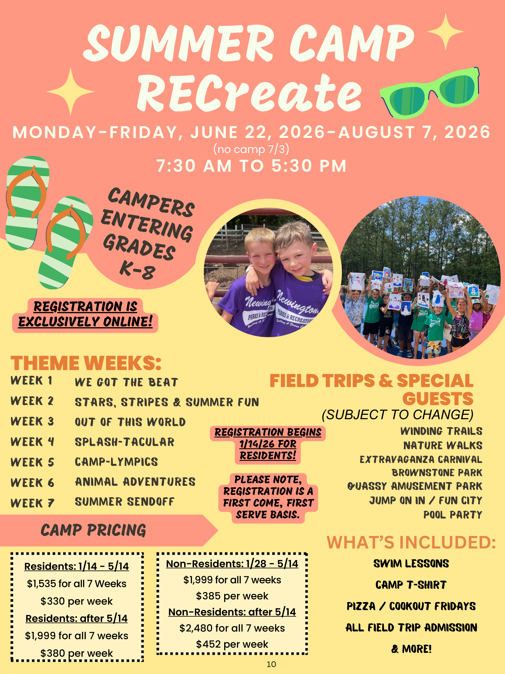 SUMMER CAMP 2026 FLYER